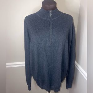 LINKSOUL GOLF COTTON CASHMERE 1/4 ZIP SWEATER LS360 Heather Gray sz L Sweater